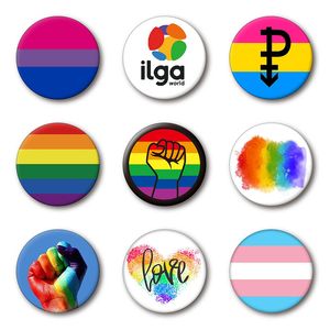 4.4*4.4cm Tinplate Rainbow Badge Party Supplies LGBT Brooch Lgbtq Stuff Accessories FHL455-WY1674
