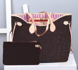 lattice Medium 2pcs/set Top quality pu Shoulder Bags Women Shopping handbags ladies Waist lady clutch purse composite Bag M40367