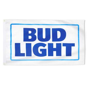 Bierfahne für Bud Light, 90 x 150 cm, Fahnen aus 100D-Polyester, Banner für drinnen und draußen, lebendige Farben, hohe Qualität, mit zwei Messingösen