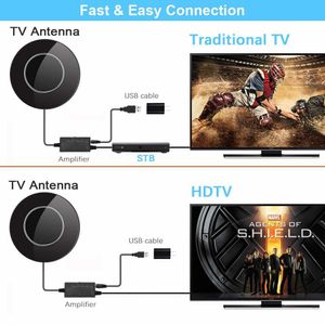 25dbi DVB-T2 4K 1080PのためのデジタルDTV DVB T2 TVSアンテナ屋内HDTV 150マイル範囲アンテナ増幅器UHF DVBT TDT TVレシーバーワイヤレス