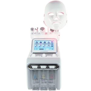 7 em 1 Microdermoabrasão Ultrassônica Esfrificador de pele BIO RF Água de martelo frio Hammer hidrofacial Hidrodermabrasão Spa Facial Skin Poros Máquina de limpeza com máscara de face LED