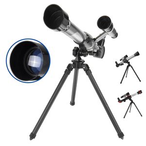 Monocolo ottico di rifrazione HD del telescopio astronomico 30-40X per bambini adulti Principianti con treppiede - Argento