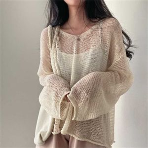 Alien Kitty Lazy Style Full Sleeves Jumpers Tops Hollow Out Sexy Women Fashion Casual Streetwear Chic Femme Sweaters Pullovers 211011
