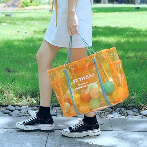 Cross Body Fashion Transparent Female Bags 2021 Summer Jelly One-Shoulder PVC Waterproof Beach Bag Large-Capacity