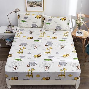 Sheets & Sets Cartoon Animal Print Fitted Sheet For Single Double Bed Kids Adults 100% Cotton (no Case) XF748-3