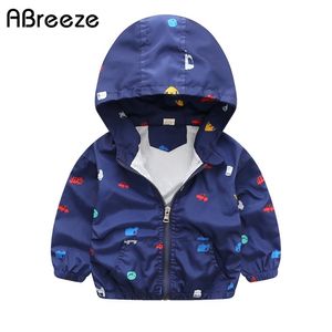 Sommer Herbst Kinder Jacken Casual Kapuze Kinder Oberbekleidung/Mäntel 1-7T Blau Und Weiß Stil Für Jungen CQ03 211011