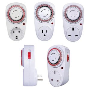 Timers Cyclic Timer 24 Hour Switch Kitchen Outlet Loop Universal Timing Socket Mechanical 230VAC 3600W 16A UK EU US Plug