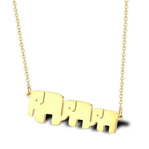 Kedjor rostfritt st l guld minimalism familj djur elefant h nge halsband smycken g va till honom med kedja