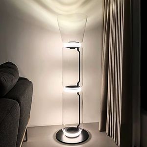 북유럽 미니멀리스트 유리 그늘 LED 바닥 램프 침실 침대 옆 램프 현대 거실 홈 장식 실내 조명 서 빛