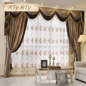 Curtain & Drapes Luxury European Style Thickening Shading Pure Color Italy Velvet Head Curtains For Living Room Modern Window Valance Bedroo