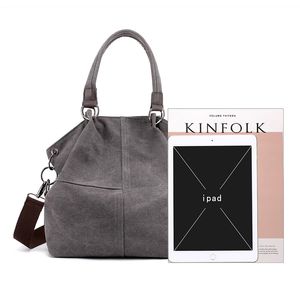 Mode tote bag kvinnor stor kapacitet kanfas axel shopping vintage kvinnor hantera handväskor crossbody kvinnor