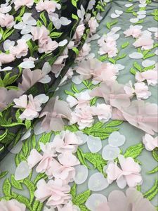 Encaje De Alta Costura al por mayor-Tela de encaje de flores de moda D de la cinta para el vestido de alta costura Tela de la cara Tela hecha a mano de gama alta Mbroidery