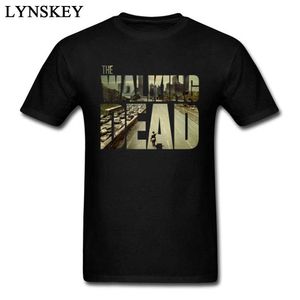 The Walking Dead Funky T-shirt Människans Kortärmad Bomull Teeshirt Customized Boyfriend's Top Cool Black 210629