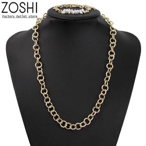 Jewelry Sets Luxury designer Bracelet Long Round Link Chain Necklace Irregular Stone Charm Set Vintage Indian