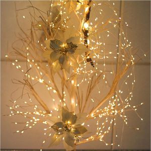 Paski LED Strip Light Solar Drzewa Winorośli String Horsetail Boże Narodzenie Dekoracji Ogród Outdoor Waterproof