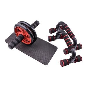 AB Power Wheels Roller Machine Push-up Bar Stand Exercise Rack Workout Home Gym Fitness Equipment Abdominal Muscle Trainer 220301