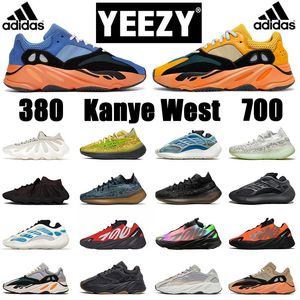 Подлинный Толчок оптовых-Yeezy Boost V1 V2 V3 Adidas X Kanye West Alien Обувь Мужчины Женщины Спортивные кроссовки Тренеры Enflamme Amber Vanta M Статический туман Светоотражающий подлинный