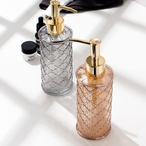 Liquid Soap Dispenser Nordic Light Luxury Glass 280ml Lotion Bottle Hand Sanitizer Shampoo Bathroom Accessories