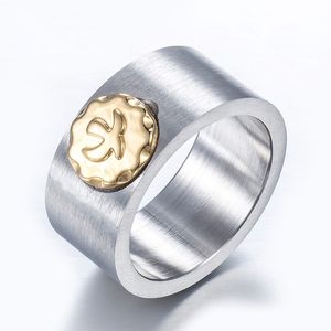 Band Stainlessl Golden Top Bird Titanium Steel Ring Två på ett bröllop Fashion Anniversary Mäns smycken