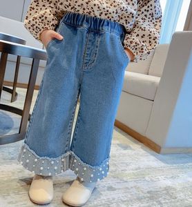 Dżinsy 2022 Ogólnokolorowe spodnie nóg Wersja koreańska dziewcząt Duża prosta długo luźna