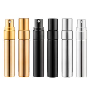 200pcs 5ml UV Gold Silver Black Perfume Atomizer Empty Travel Bottle Parfum Women Pocket Spray Refillable Glass Bottles High quality 4581 Q2