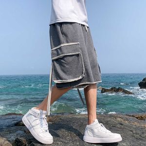 2020 Streetwear Mens Cargo Shorts Men Cotton Casual Shorts Male Loose Short Cargo Pants Harajuku Shorts P0806