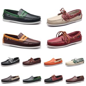 män fritidsskor loafers läder utomhus sneakers nederdel lågskuren klassisk multicolor trippel blå svart gr