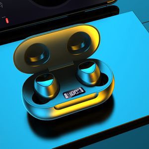 R185 TWS mini knoppar + hörlurar knoppar plus Bluetooth hörlurar support LED Digtial Power Display Trådlös laddning Touch Control Headphone Sports Game Headset