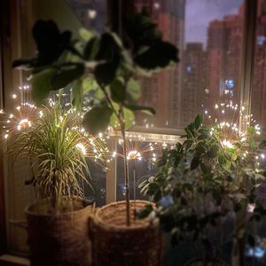 Portable Party Decor Luminous Fireworks Night Light Ogród Courtyard Dekoracyjne Dandelion Lampa na Ślub Boże Narodzenie dekoracji