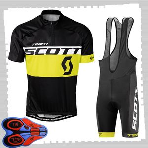 Scott Team Cycling Kortärmad Jersey (Bib) Shorts Sets Mens Sommar Andas Väg Cykel Kläder MTB Bike Outfits Sport Uniform Y21041484