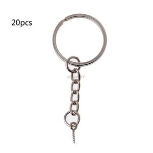 20 pcs parafuso pino olho chaveiro com anel de salto aberto extender diy jóias fazendo anel de ferramenta keychain g1019