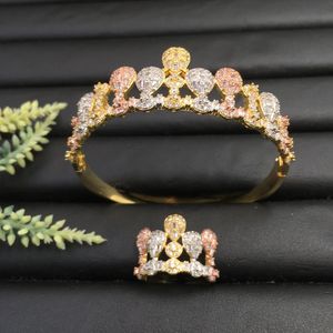 Серьги Ожерелье Lanyika Модные украшения великолепные роскошные имперские стильные корона