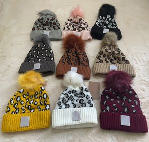 Designer Beanie Brand Caps For Adult Women Child Winter Knitted Leopard Hats Unisex Kids Warm Gorro Solid Color Knit Parent-Child Beanies