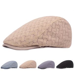 Moda Malla Sombrero de boina para mujeres Casual de alta calidad Casual de algodón Caps de encaje de verano Gastby Flat Sby Cap Boinas