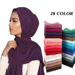 Sciarpe 10 pz/lotto Donne Musulmane Jersey Hijab Sciarpa Foulard Femme Taglia Più Hijab Scialli Islamici Soild Modale Foulard Per