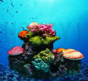 Decorazioni Aquarium Coral Rockery Decoration Landscape Seascape Waterscape Reef Shell False Acqua Simulazione Conch