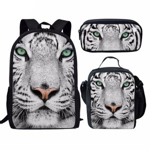 Customedzied 3pcs/Set Fajne Tiger Printing Torby dla dzieci chłopców plecaki na ramię