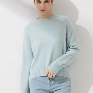 Wixra damska Mock Neck Sweter Jesień Zima Gruba Z Długim Rękawem Loose Pull Jumper Kobiet Podstawowy Wszystkie Dopasuj Top 211120