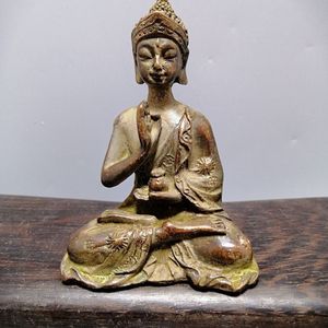 Wholesale tibetan goods resale online - Tibetan Buddhism Bronze Statue Antique Antique Collection Antique Distressed Copper Handicraft Decoration Stall Goods