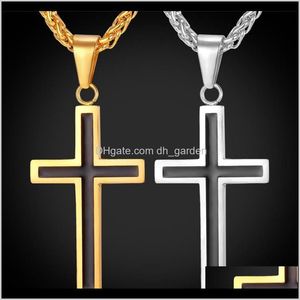 Pendant Jewelry Drop Delivery 2021 Men S Classic Stainless Steel Mens Chains 18K Real Gold Plated Vintage Latin Christian Cross Pendants Neck