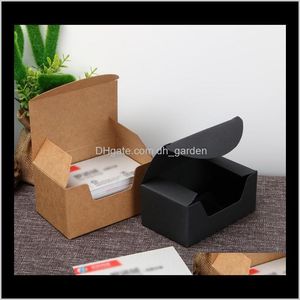 Entrega de gotas industriais da escola de embalagem de caixas 2021 100pcs/lote caixa de papel marrom preto, caixa de embalagem de cart￣o de visita Kraft 93*57*40