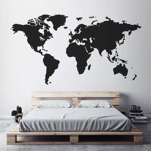 Modern Home Decor Mapa do Mundo Adesivo de Parede Vinil Interior Design Quarto Mapa da sala de estar do mundo Decalque de parede removível S144 210929