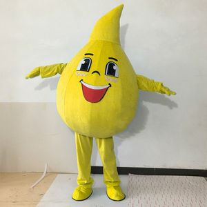 Halloween amarelo gota de água mascote traje de alta qualidade cartoon anime tema caráter Natal carnaval trajes adultos tamanho festa de aniversário outdoor