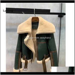 Kvinnor Ullblandningar Höst Casual Faux Leather Jackor Kvinnor Vinter Sashes Zipper Streetwear Biker Motorcykel Girls Coat Kvinna Outwear Yubog