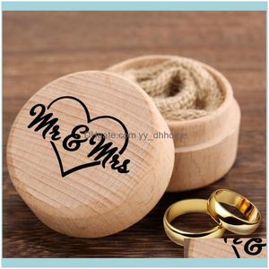 Bags Packaging & Display Jewelrypersonalized Mr Mrs Wooden Ring Bearer Box Wedding Jewelry Trinket Storage Container Holder Boxes Gifts Mari
