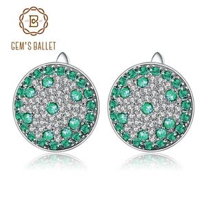 Gem s Ballet Natural Green Agate Gemstone Earrings Sterling Silver Vintage Stud For Women Fine Jewelry