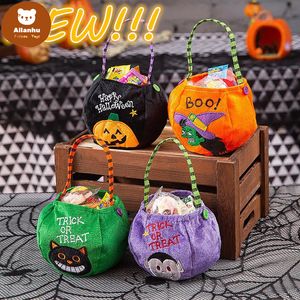 New 2021 Halloween Candy Bag Party Decoration Portable Kids Pumpkin Bucket Festival Tote Bags Creative Gift For Children 591gg