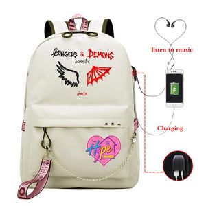 Backpack 2021 Mochilas Escolares School Bags Teenager Girls The Hype House Jaden Hossler Print Backpacks Bag Usb Charging Package