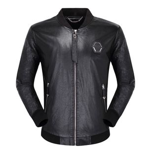 designer Skull jacket mens Zipper Slim Fit Short hip hop Casual Sport Long Sleeves Motorcycle coat Biker Letters fashion Faux Leather luxury Fitness clothing M-3XL