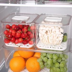 キッチンストレージ組織aminno野菜フルーツ冷蔵庫フレッシュコンテナボックス1.8Lプラスチックオーガナイザートレイトレイ頑丈